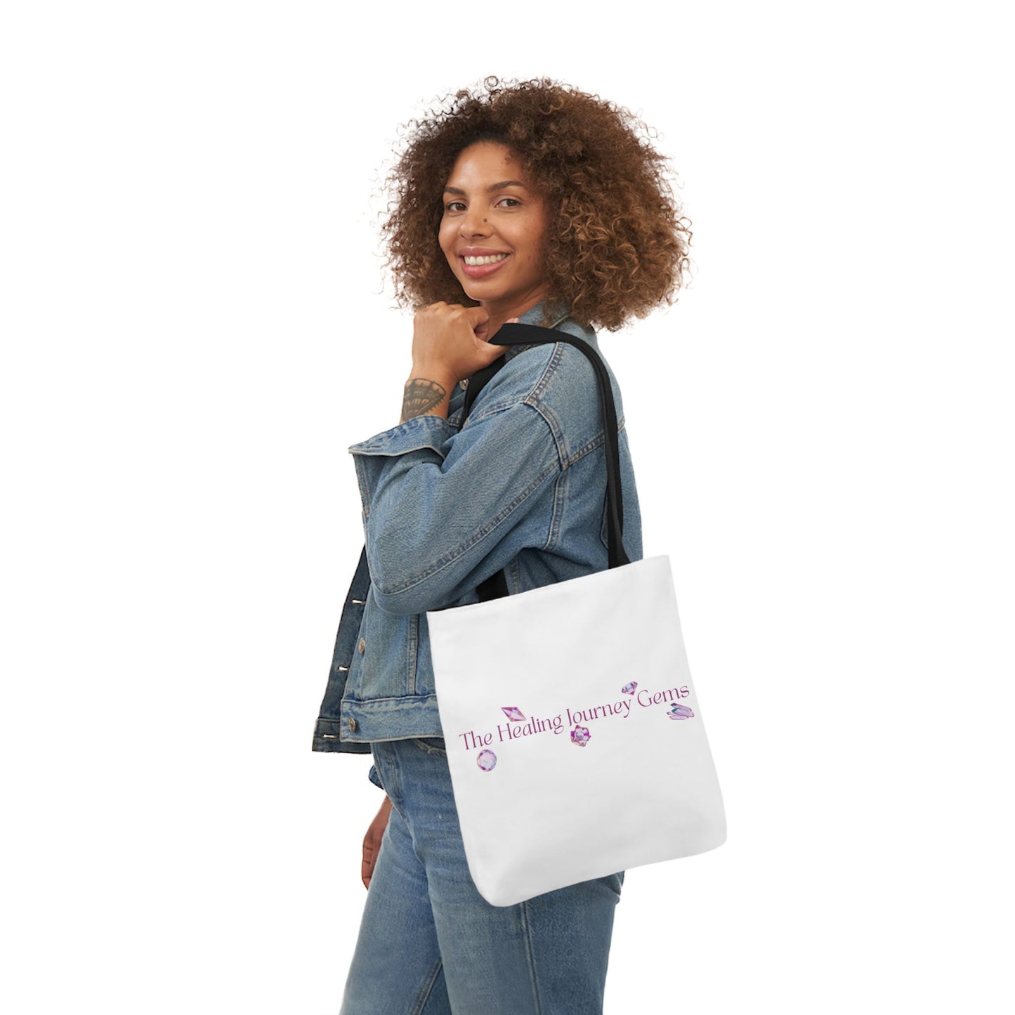 The Healing Journey Gems Canvas Tote Bag with 5-Color Straps