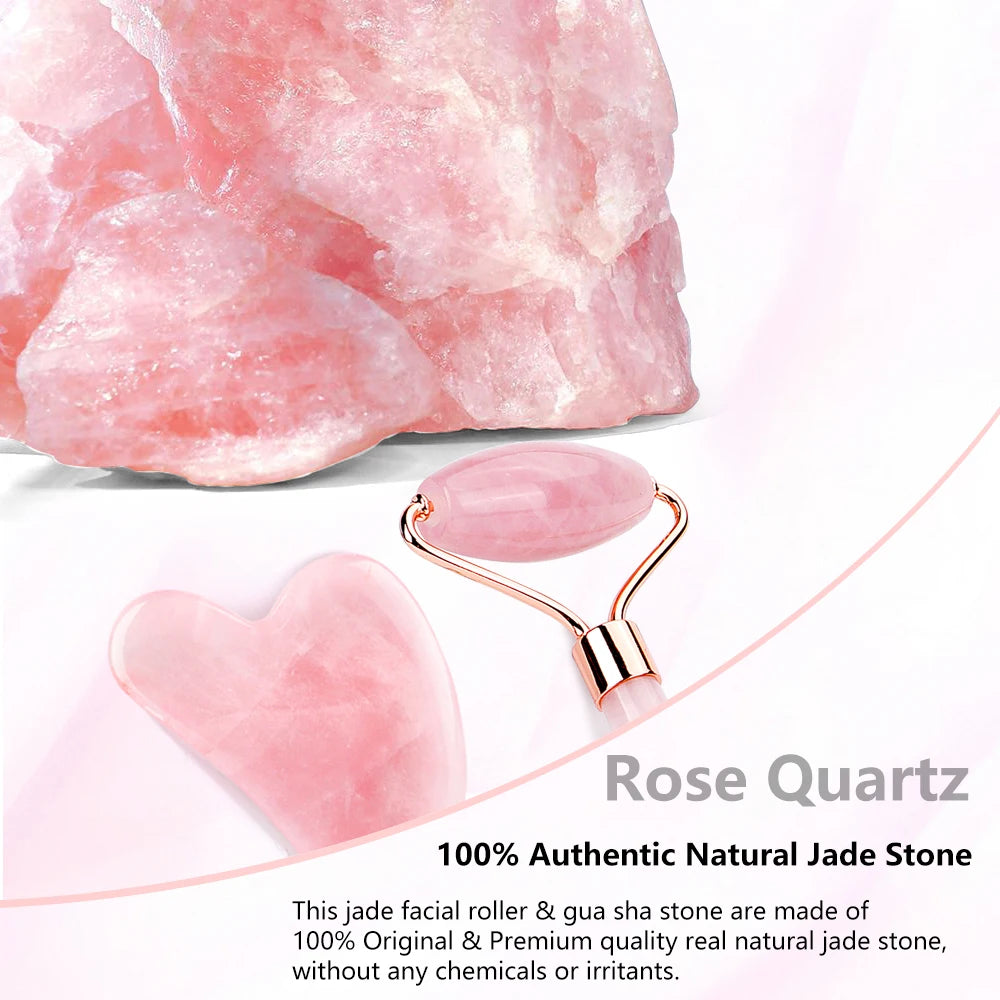 Natural Roller Stone & Gua Sha Set