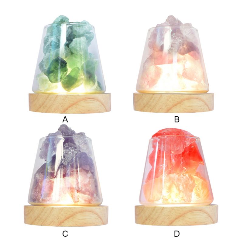 Crystal Salt Rock Lamp with Essential Oil Diffuser Light